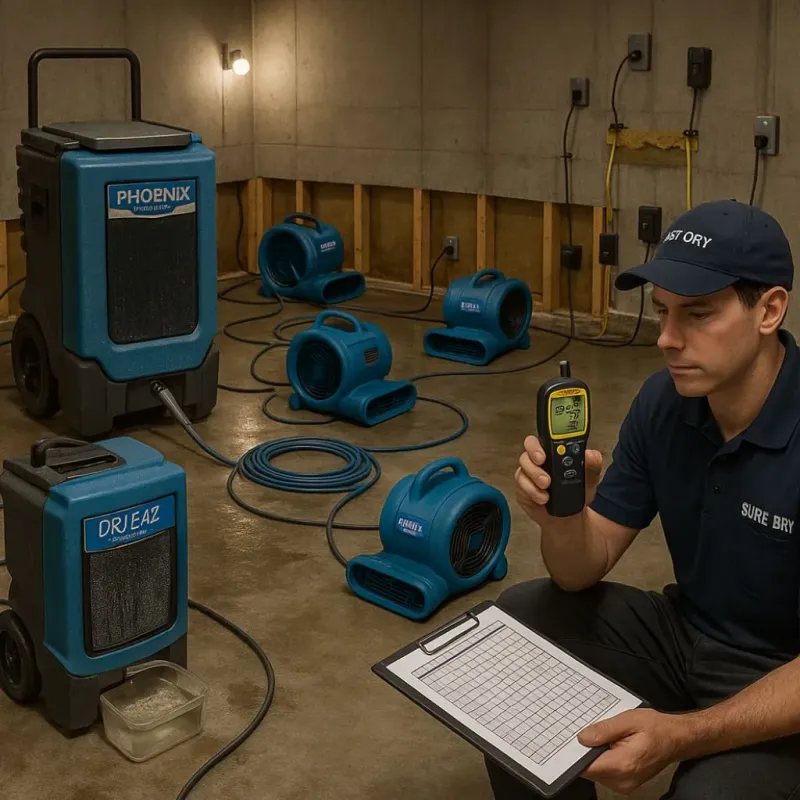 Structural Drying and Dehumidification process in Greenwood, WI